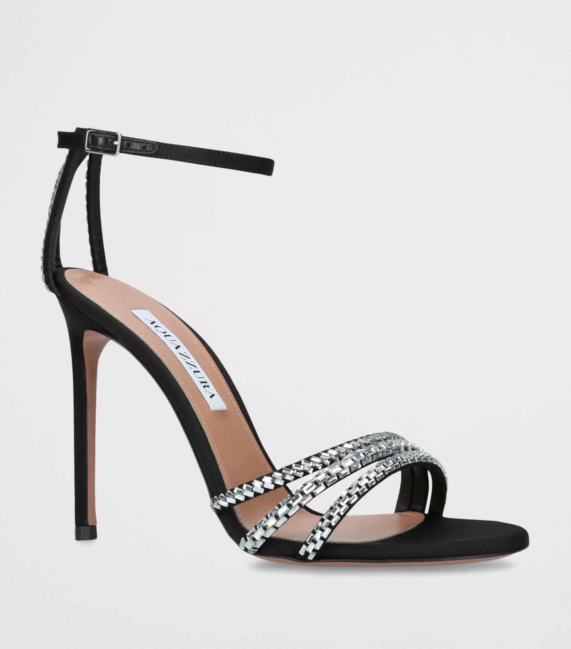 Black Suede Embellished Milagros Sandals 105