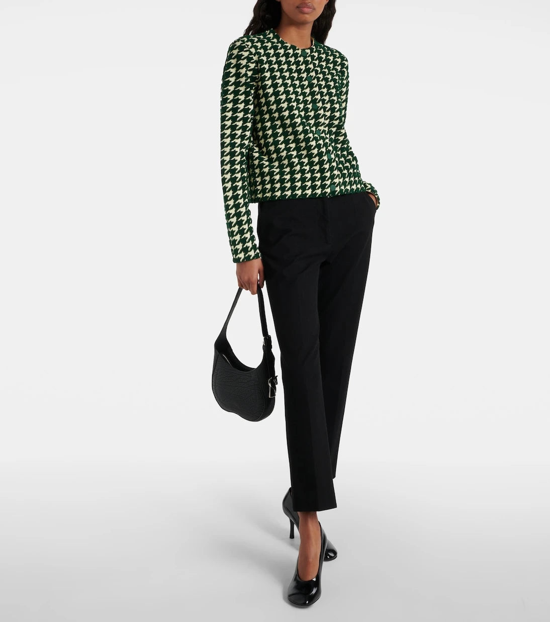 Burberry - Houndstooth cotton-blend cardigan