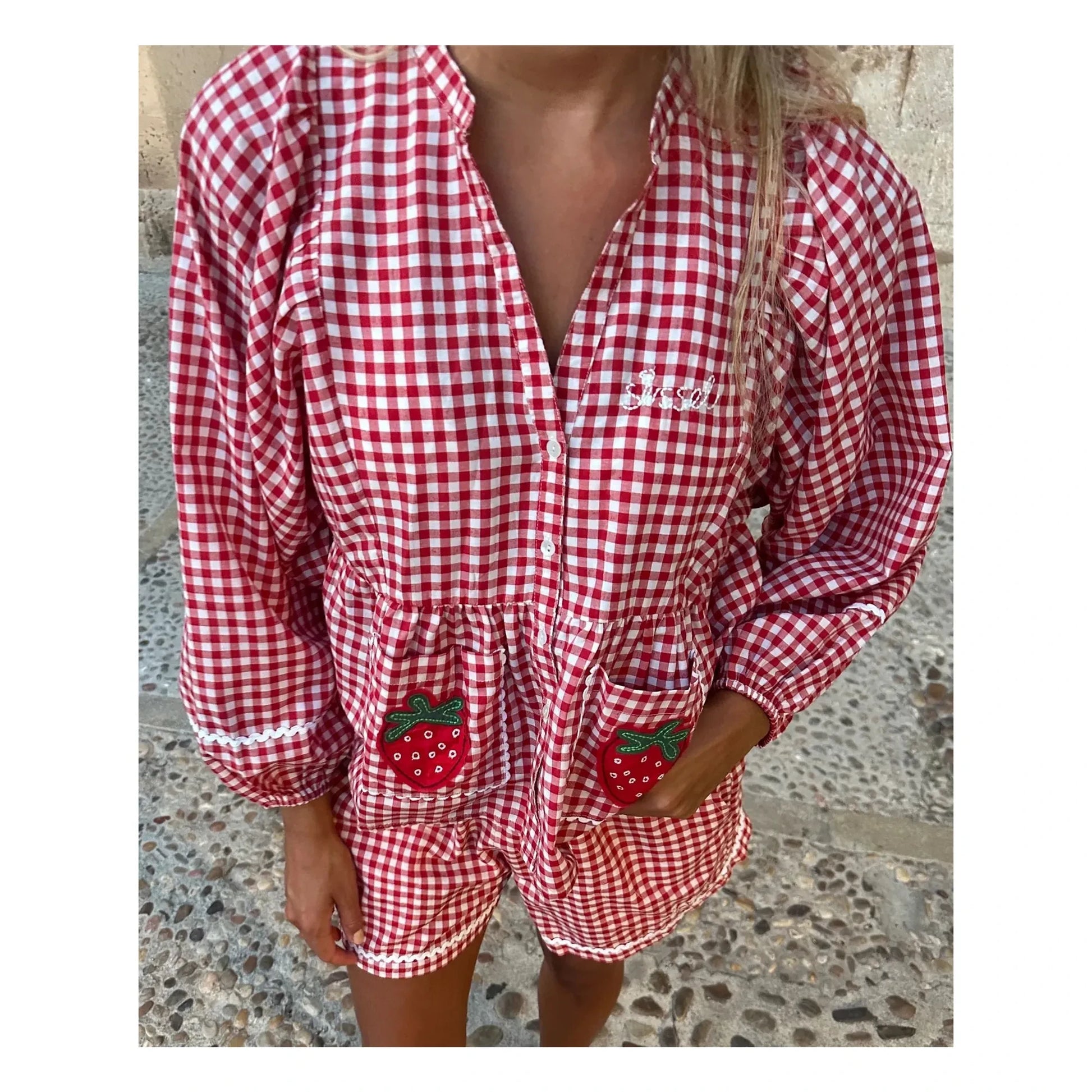SISSEL EDELBO - Top Carreaux Bobbie | Red