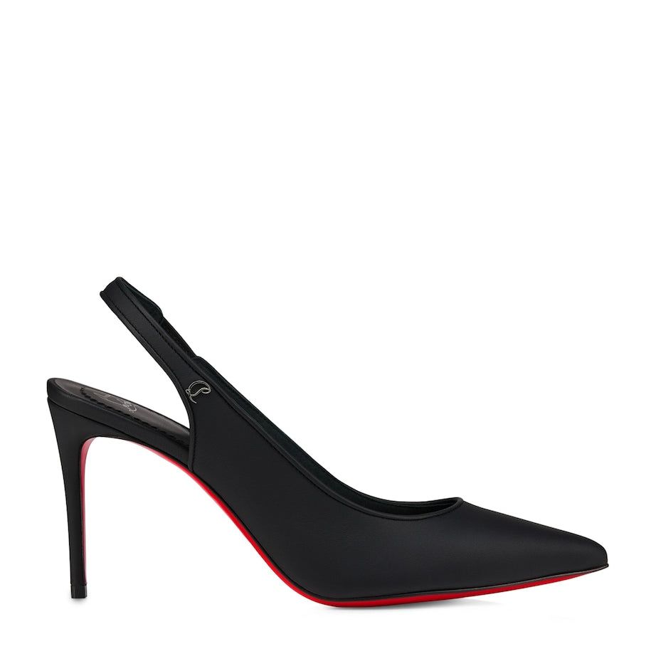Christian Louboutin Black Sporty Kate Leather Slingback Pumps 85
