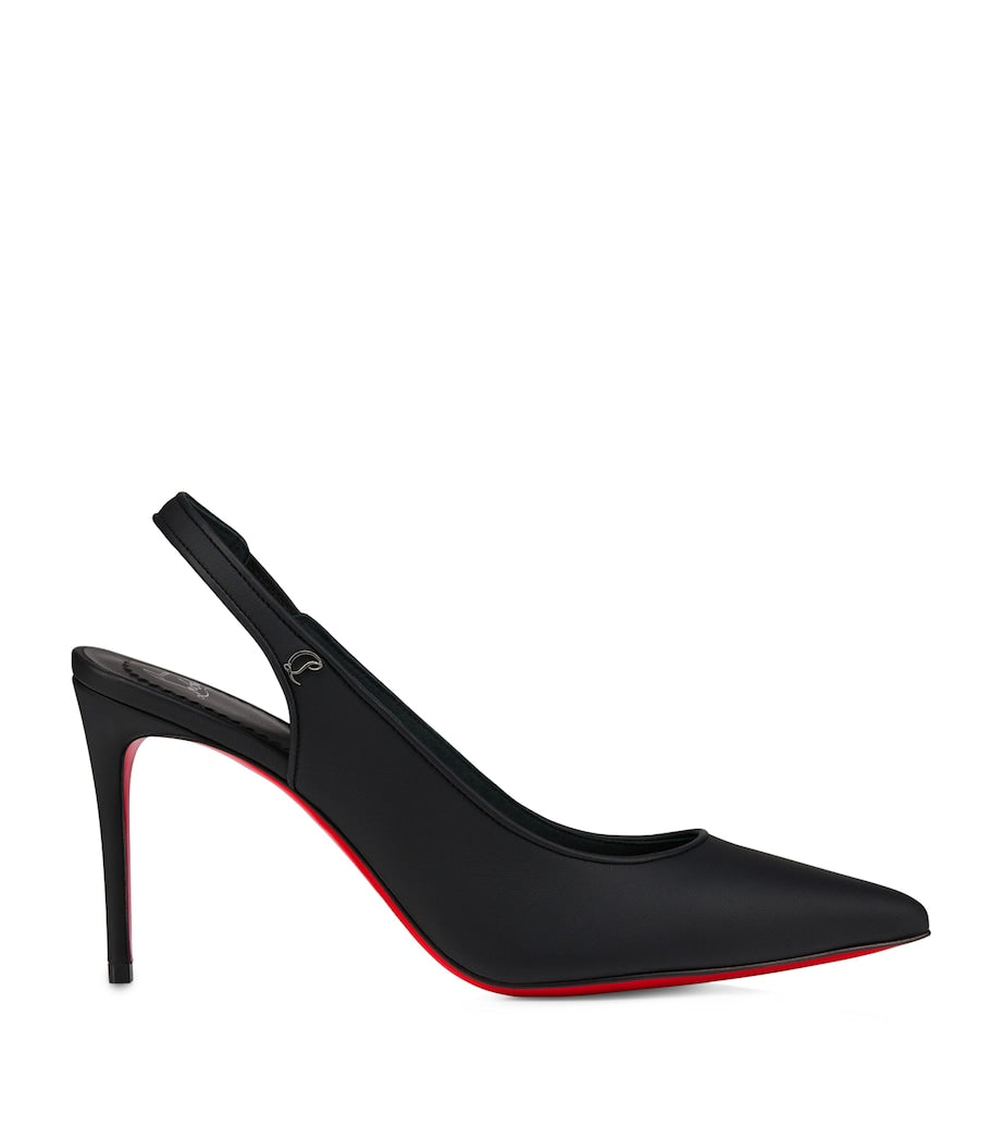 Christian Louboutin Black Sporty Kate Leather Slingback Pumps 85