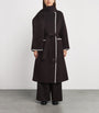 Maje Brown Wool-Blend Wrap Coat