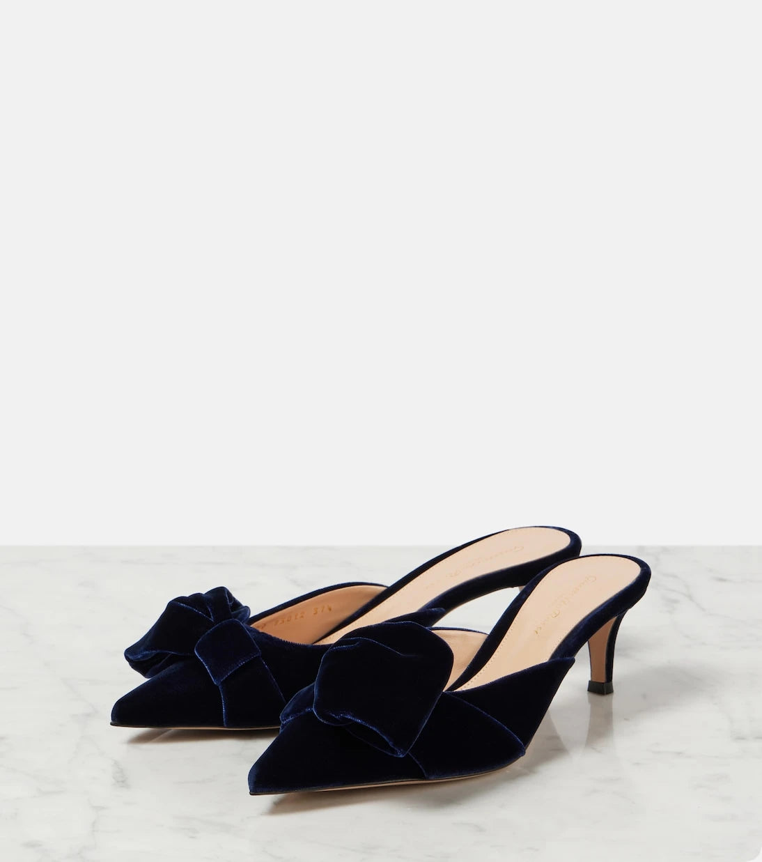 Gianvito Rossi - 55 bow-detail velvet mules