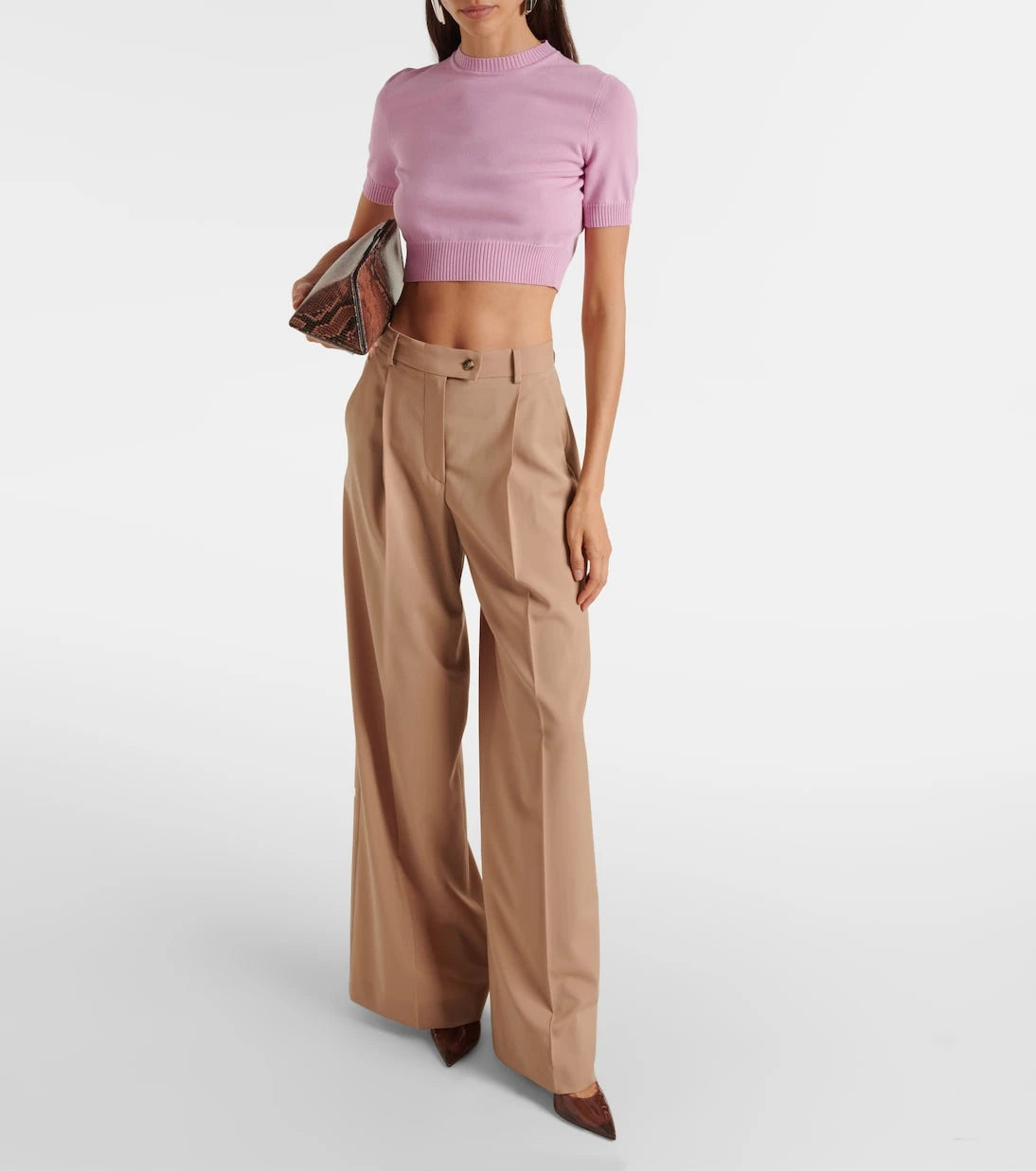 Sportmax - بلوزة قصيرة محبوكة بريمير