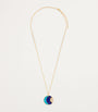 Yellow Gold, Diamond, Lapis and Turquoise Cosmic Love Necklace