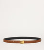 Beige Leather Fine Ceinture Boucle Belt