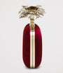 McQueen Burgundy Silk Carnation Knuckle Clutch Bag