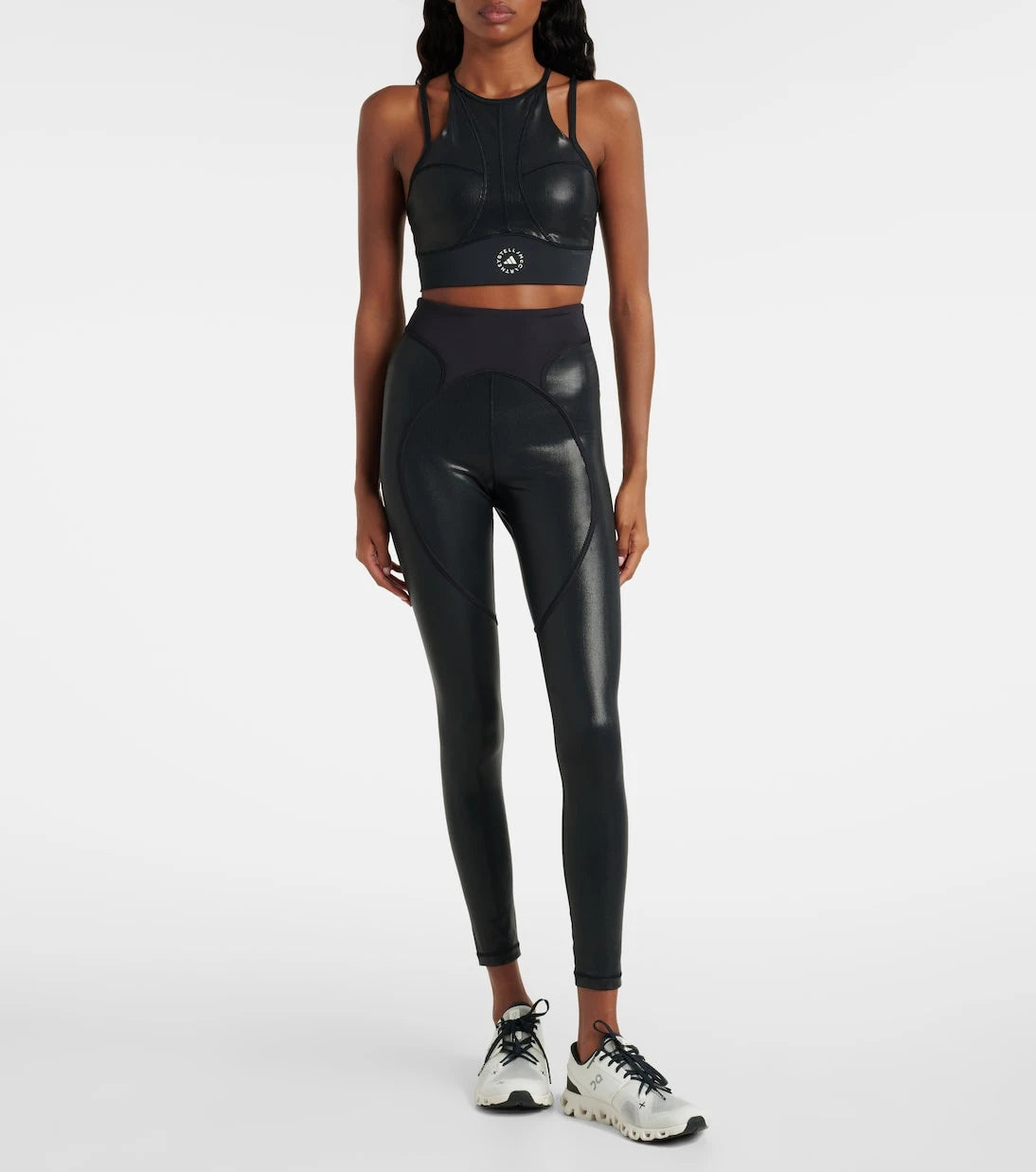 Adidas by Stella McCartney - High-rise lamé leggings