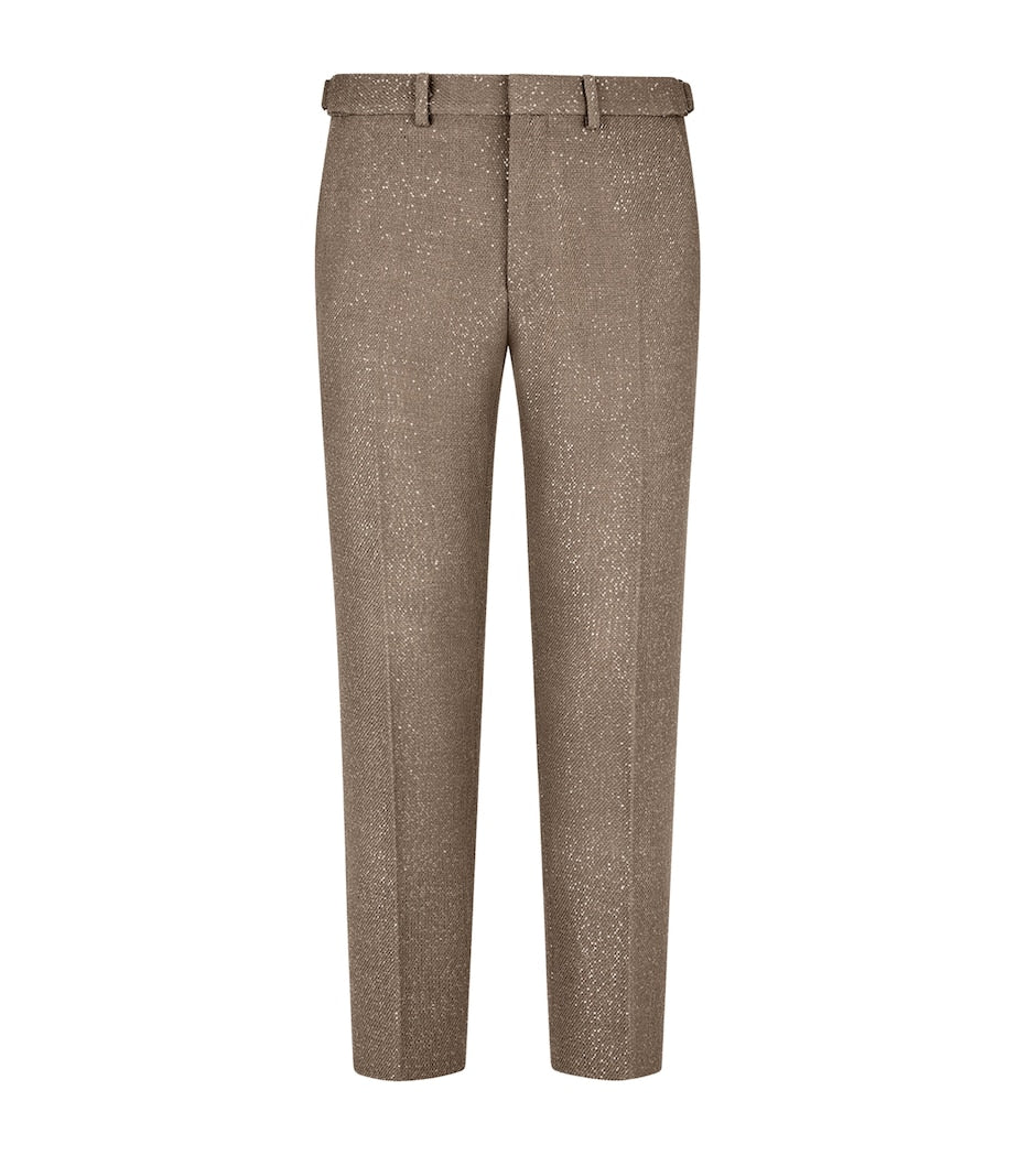 TOM FORD Beige Virgin Wool-Blend Dyllan Trousers