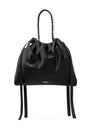 Mini Satin Bow-Detail Drawstring Bag