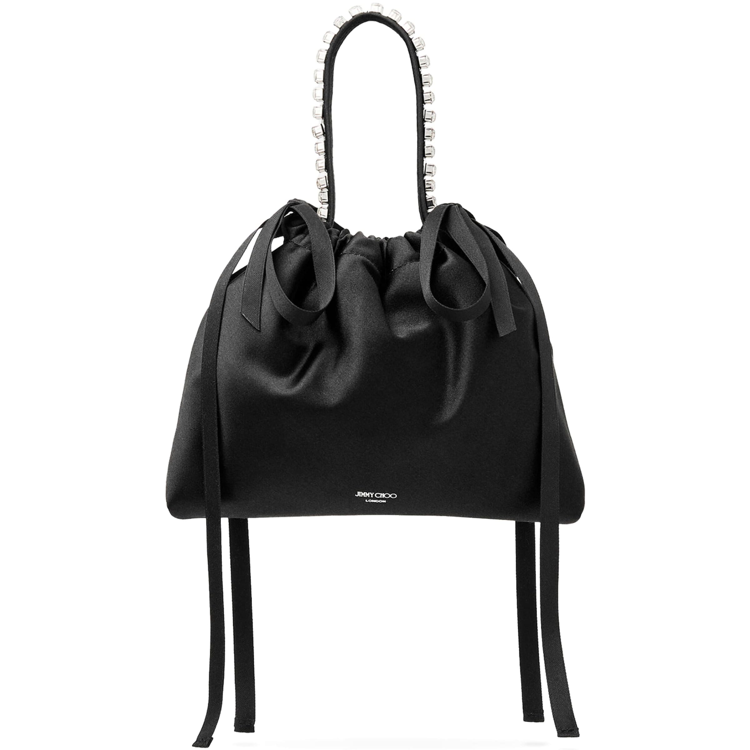 Mini Satin Bow-Detail Drawstring Bag