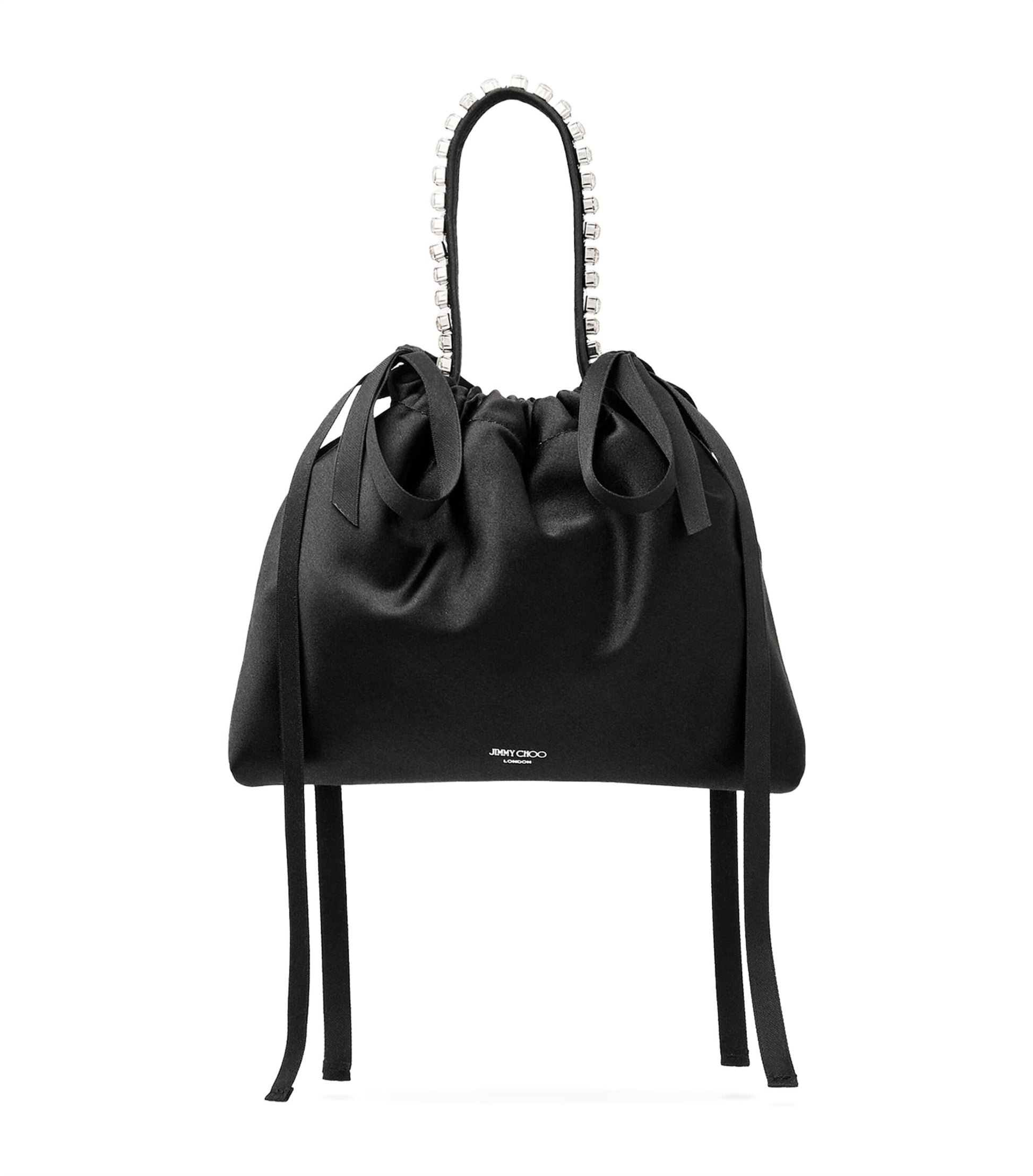 Mini Satin Bow-Detail Drawstring Bag