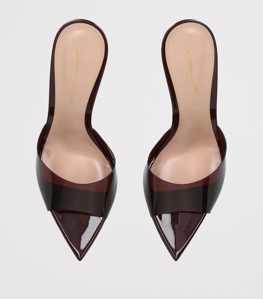 Gianvito Rossi Black Plexi Elle Mules 85