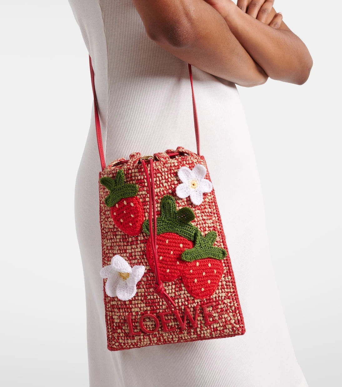 Loewe - Paula's Ibiza raffia pouch with strap