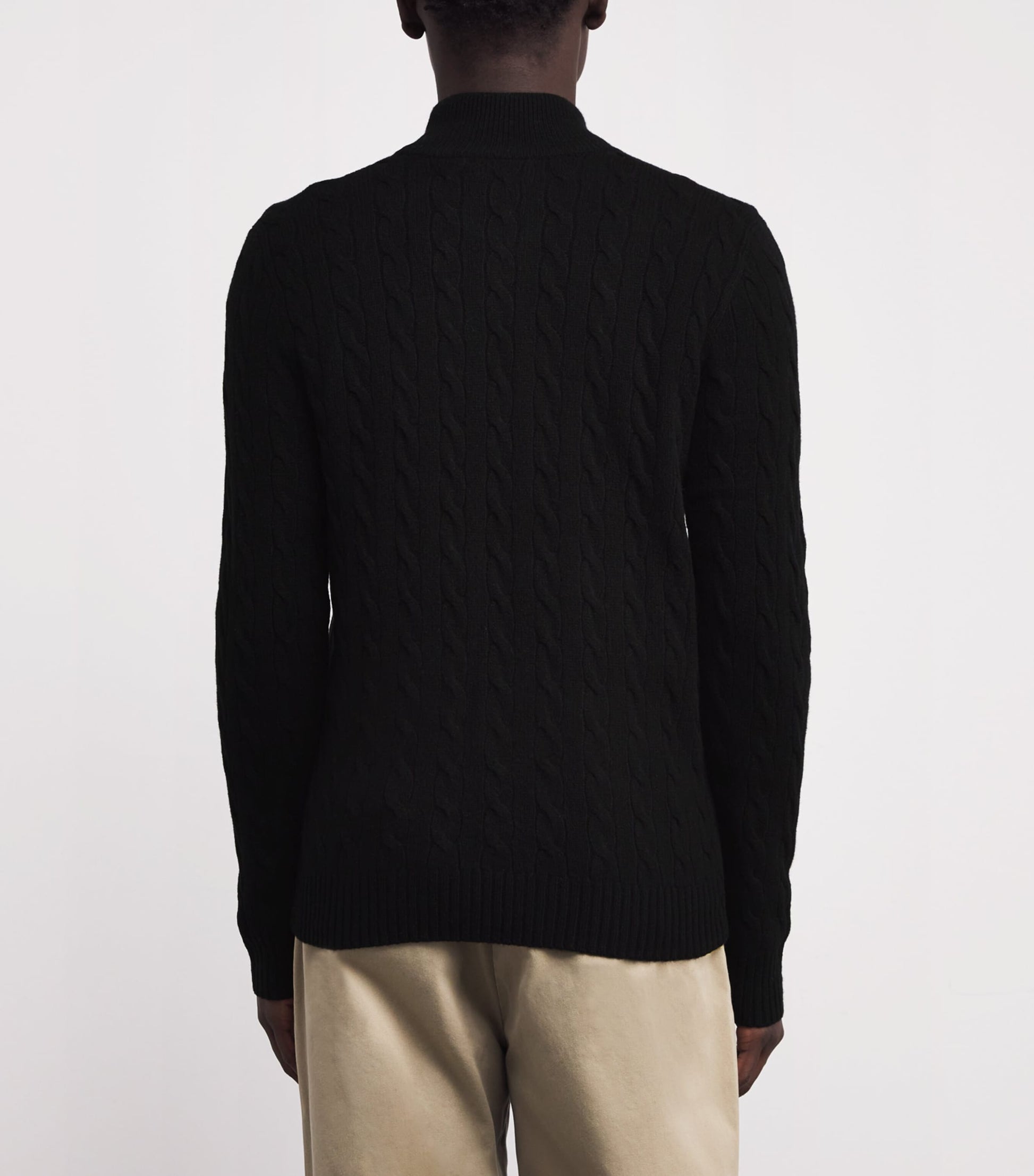 Polo Ralph Lauren Black Wool-Cashmere Quarter-Zip Sweater