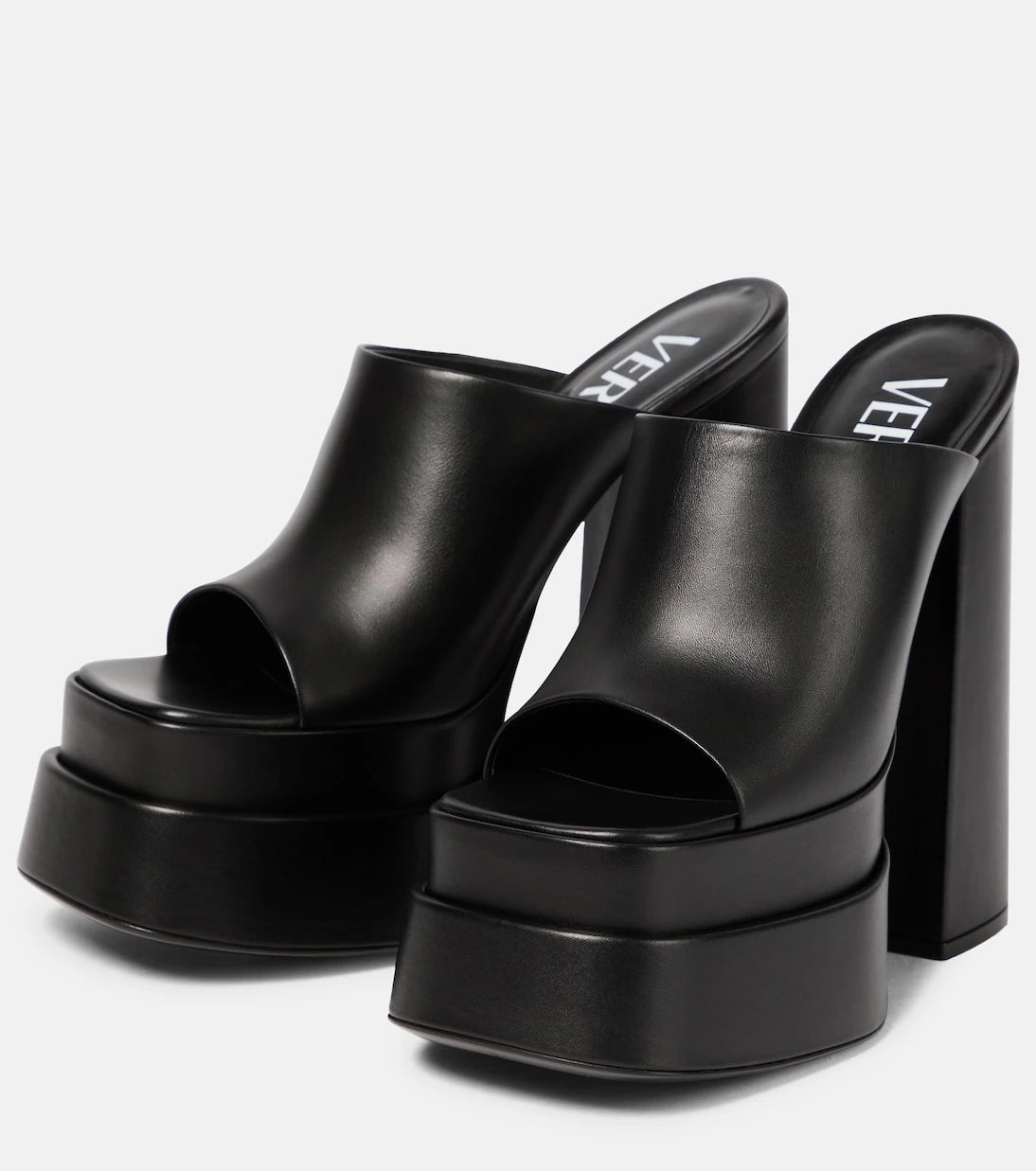 Versace - Leather platform sandals