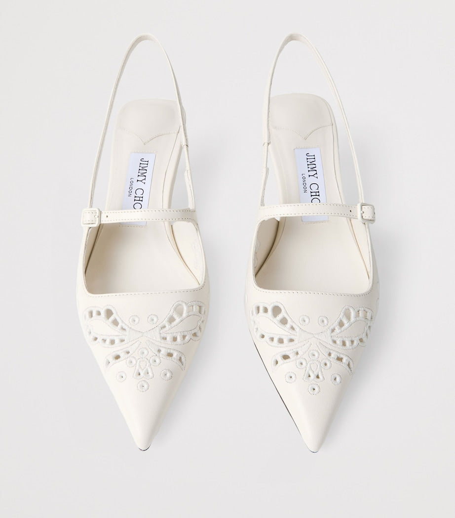 Didi 45 Leather Slingback Pumps LATTE