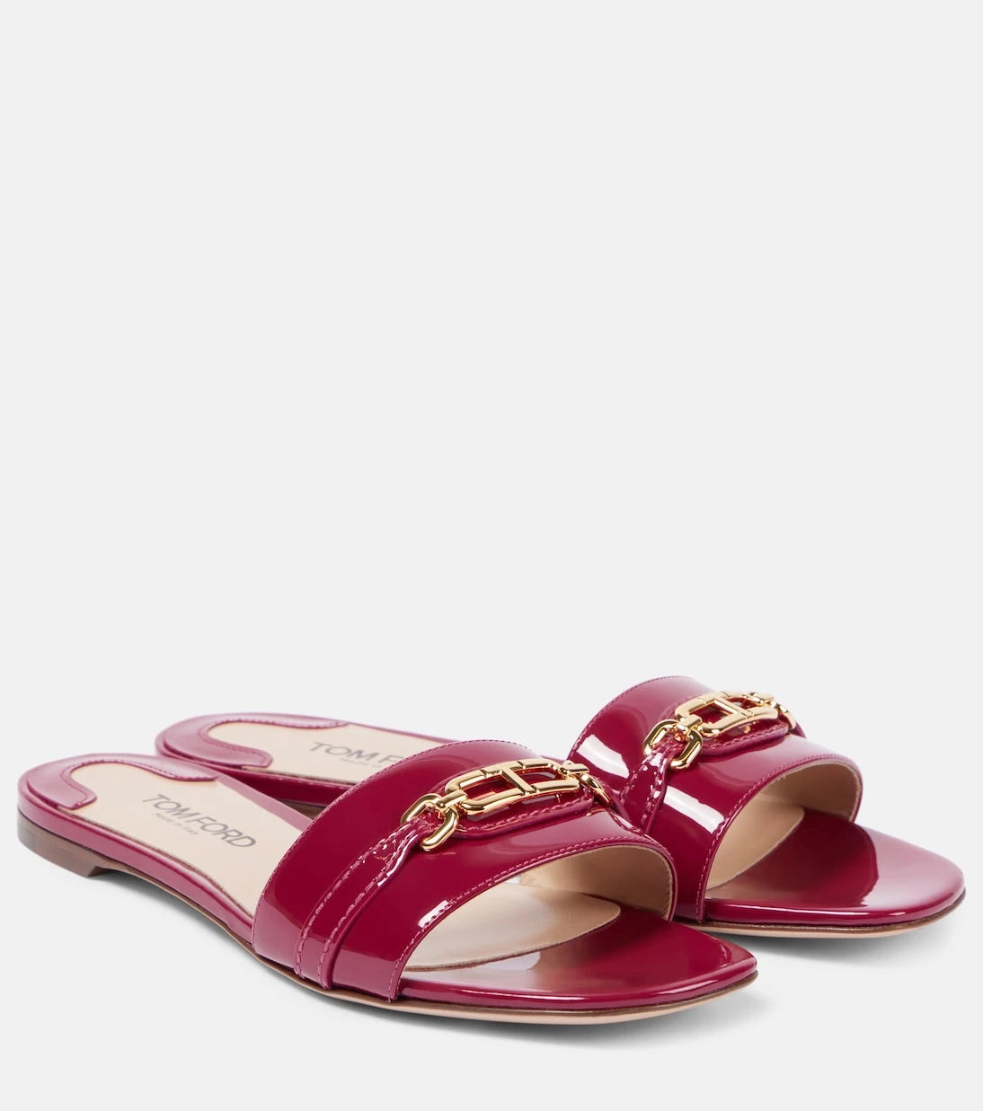 Tom Ford - Whitney Stadium T patent leather slides