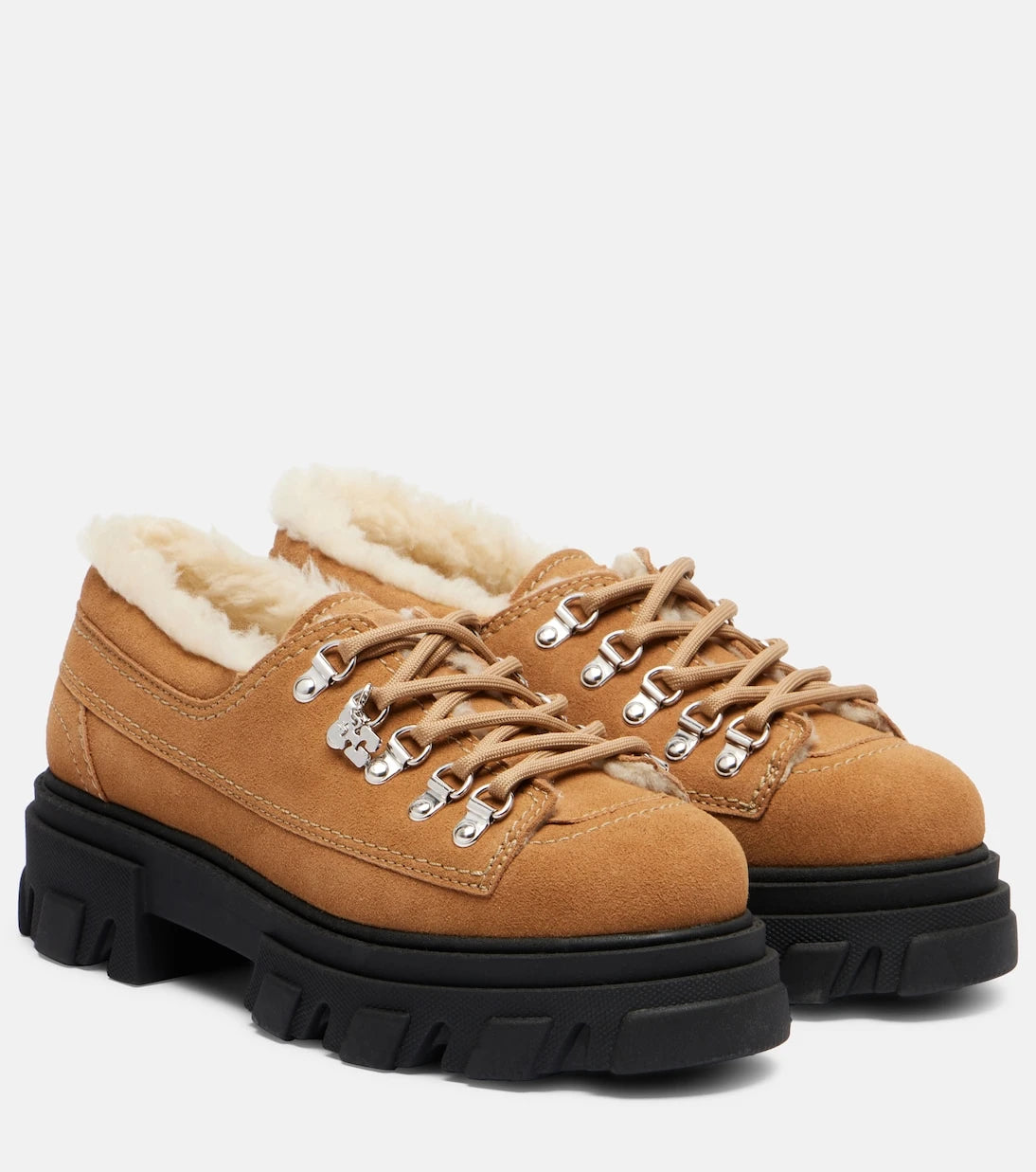 Ganni - Lace-up platform loafers