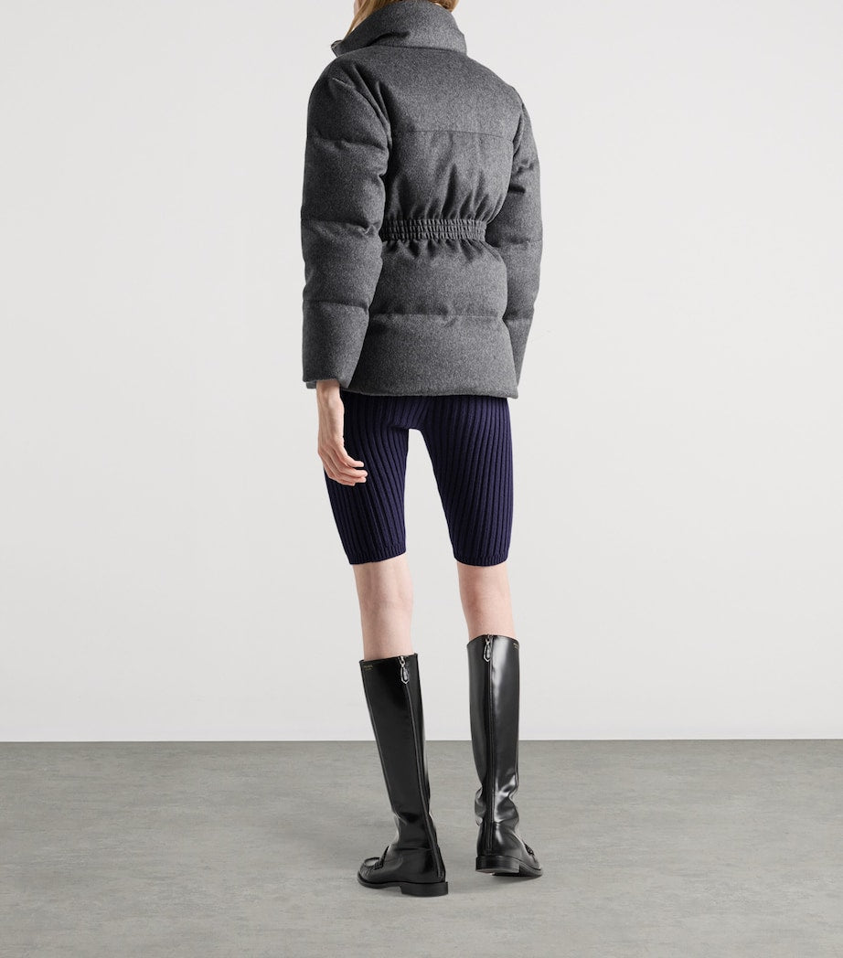 Prada Grey Wool Loden Down Jacket