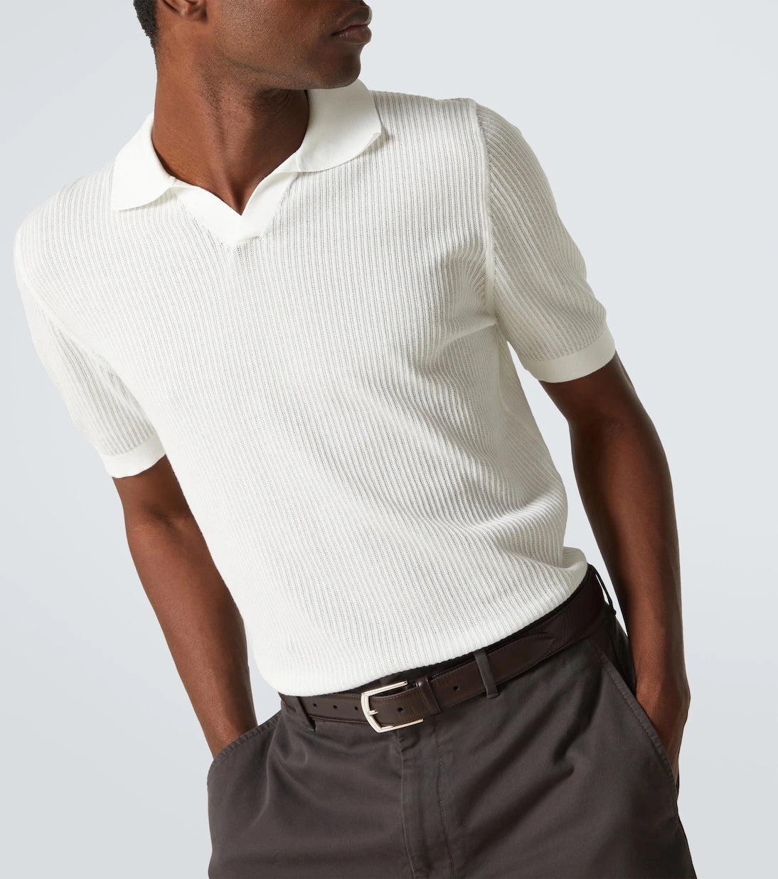Fedeli - Cotton piqué polo shirt