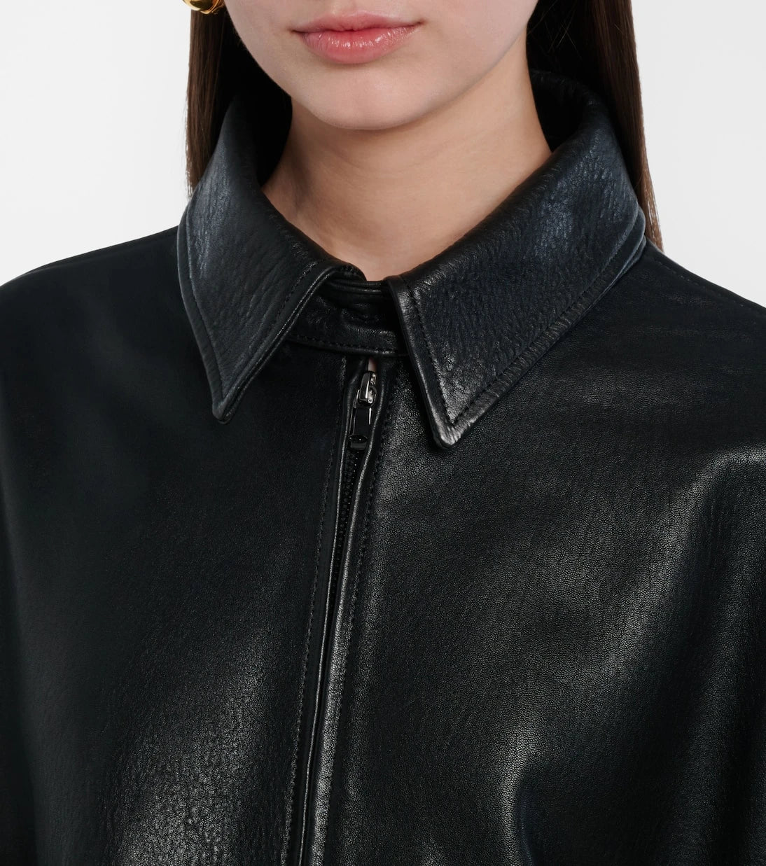 Nour Hammour - Doran oversized leather blouson jacket