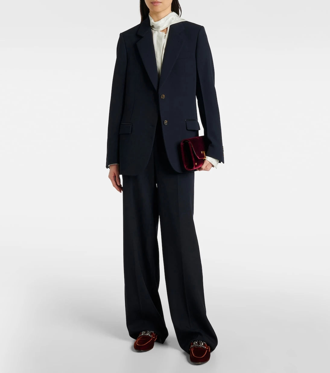 Tod's - Kate embellished velvet loafers