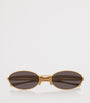 Bottega Veneta Gold Oval Sardine Sunglasses