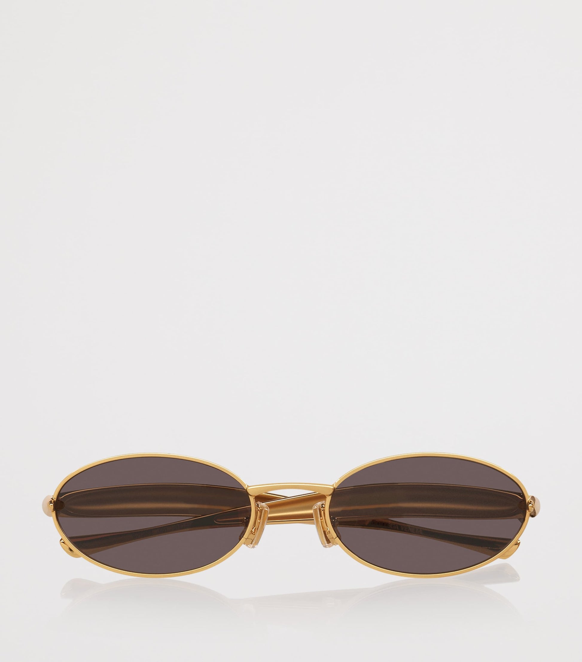 Bottega Veneta Gold Oval Sardine Sunglasses