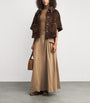 Beige Camel Wool Maxi Skirt