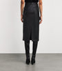 Faux Leather Holmes Midi Skirt BLACK