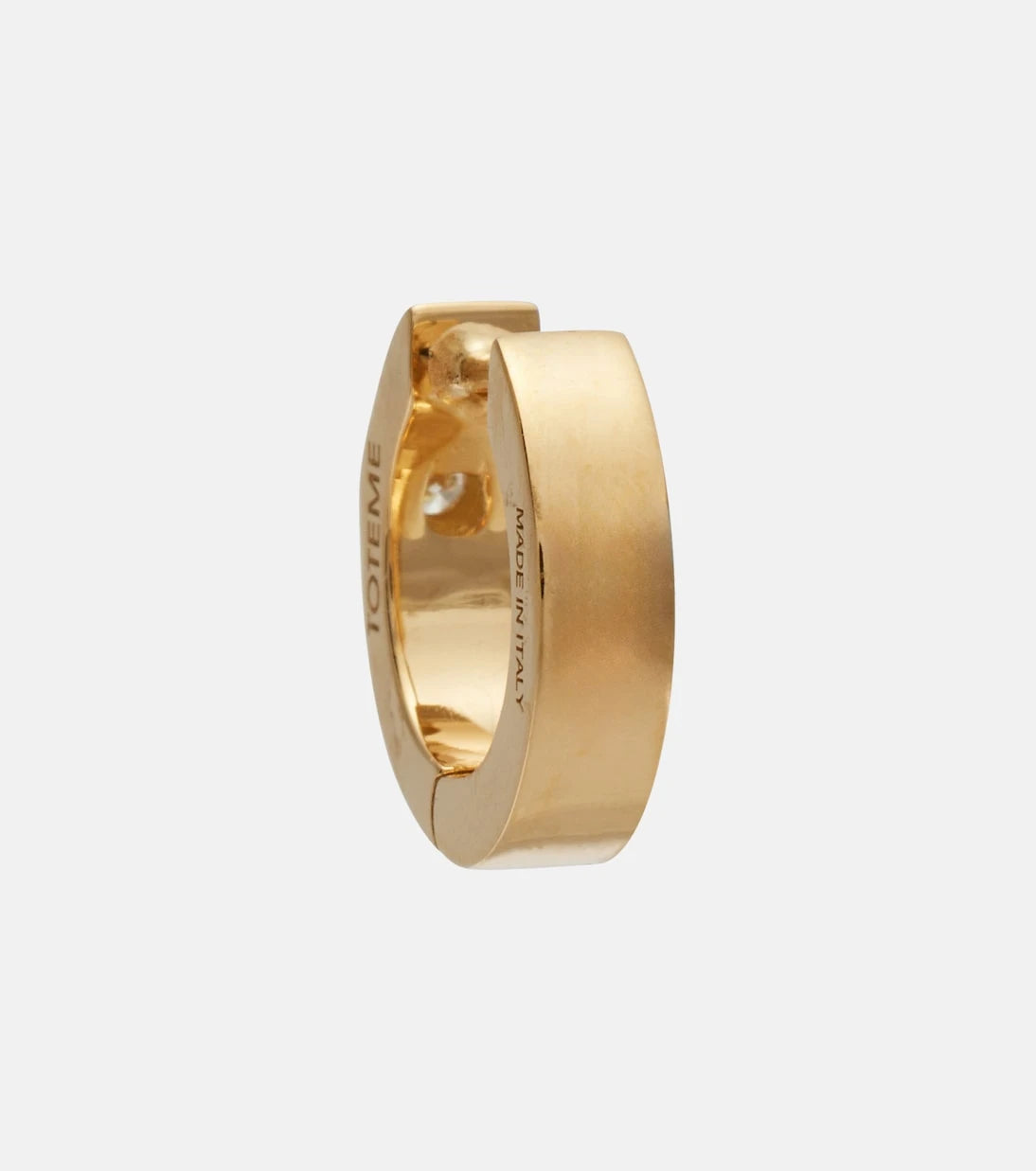 Toteme - 18kt gold hoop earrings with diamond