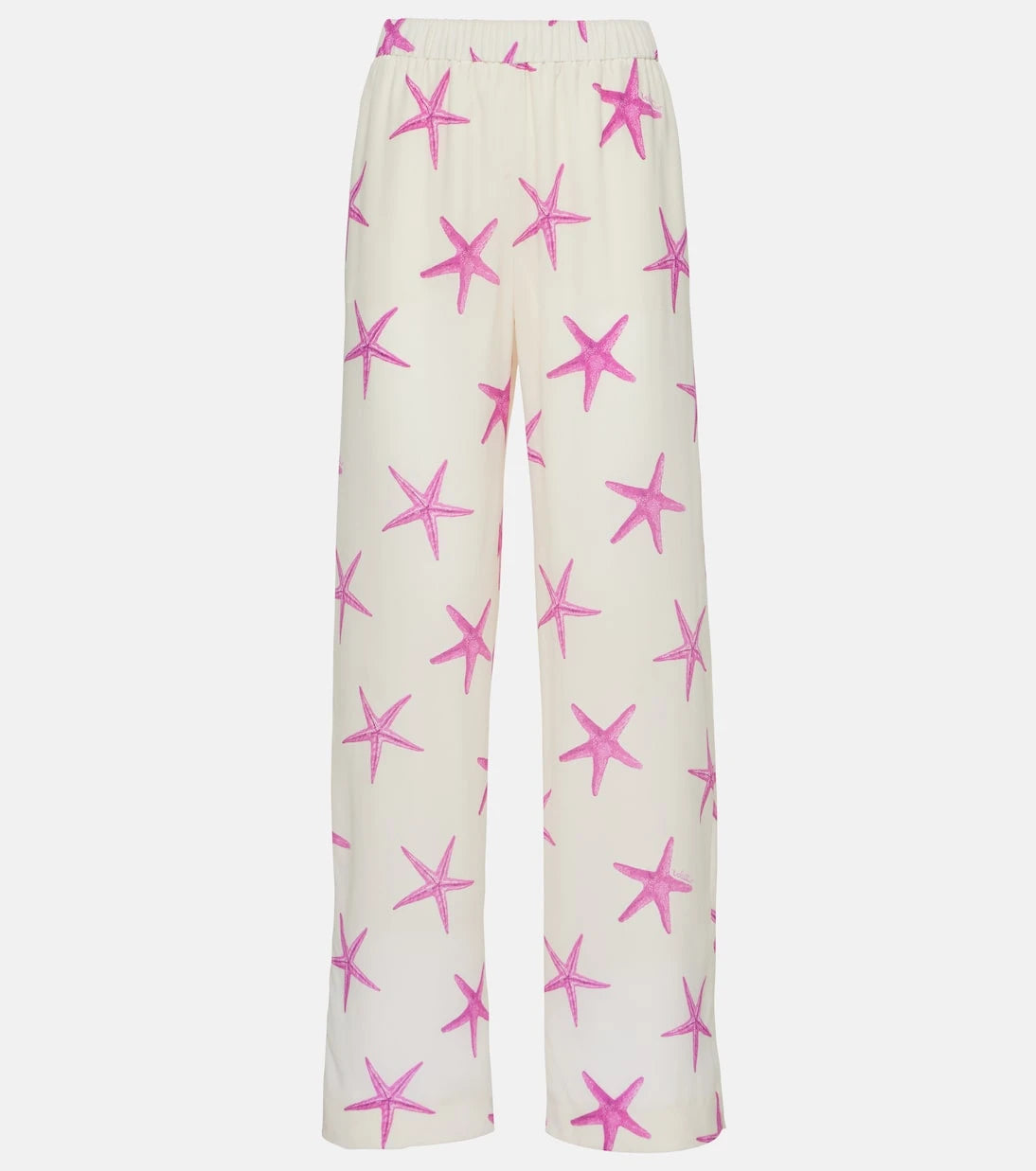 Valentino - Printed high-rise silk wide-leg pants
