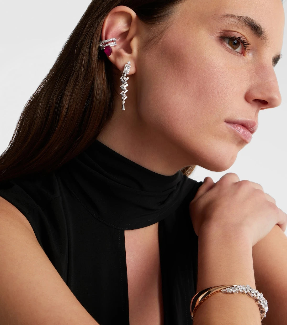Yeprem - 18kt white gold earrings with diamonds