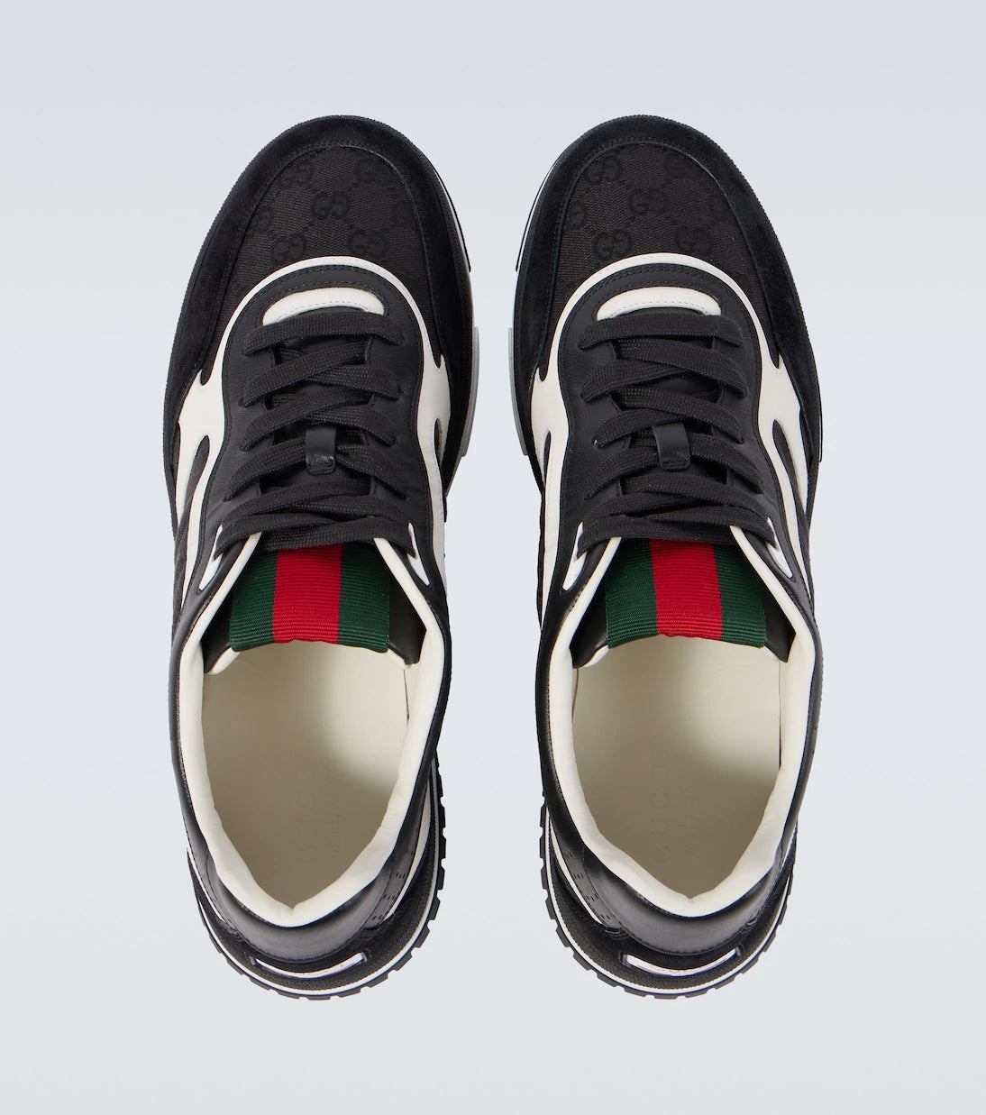 Gucci - Re-Web GG Canvas leather-trimmed sneakers