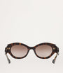 Brown Injected Oval Sunglasses