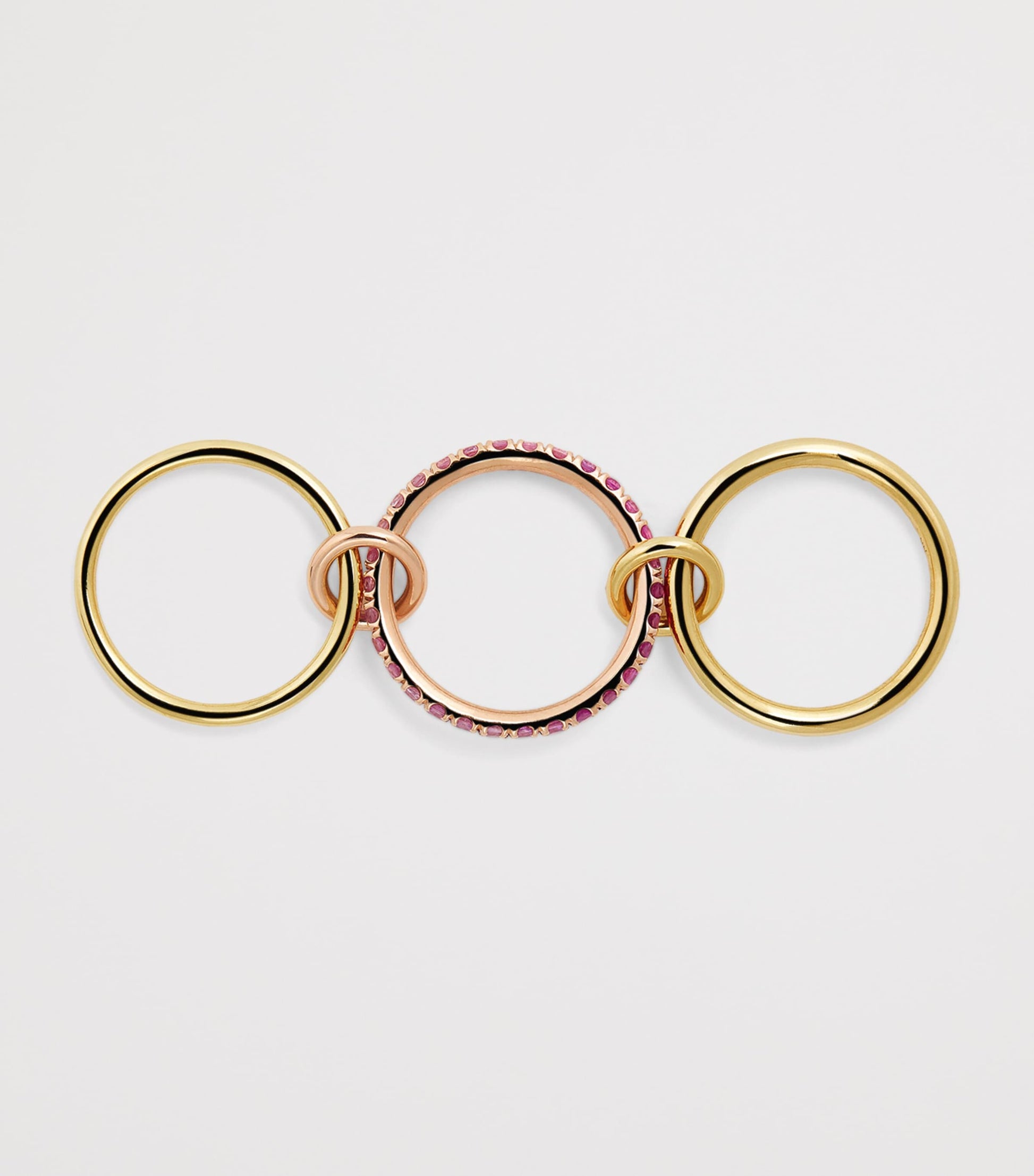 Mixed Gold and Sapphire Petunia Ring