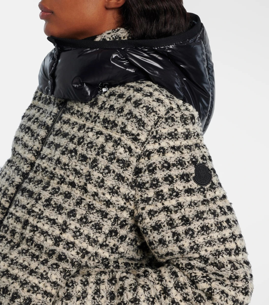 Moncler - سترة Andronne المنتفخة من صوف التويد المخلوط