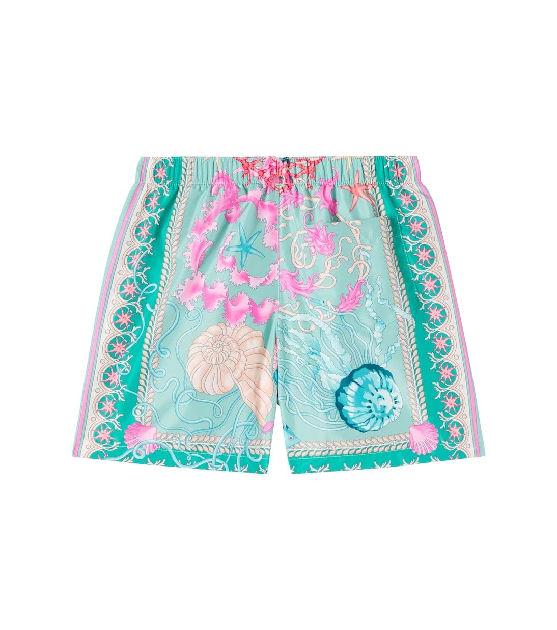 Versace Kids - شورت سباحة باروكو بتصميم قاع البحر