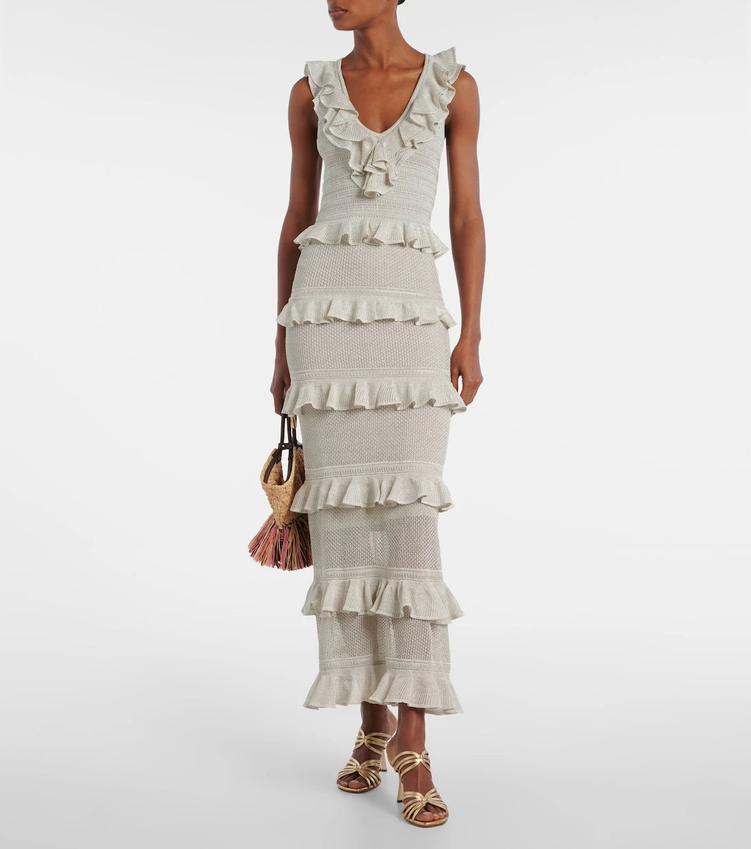 Zimmermann - Crush Frilled knitted maxi dress