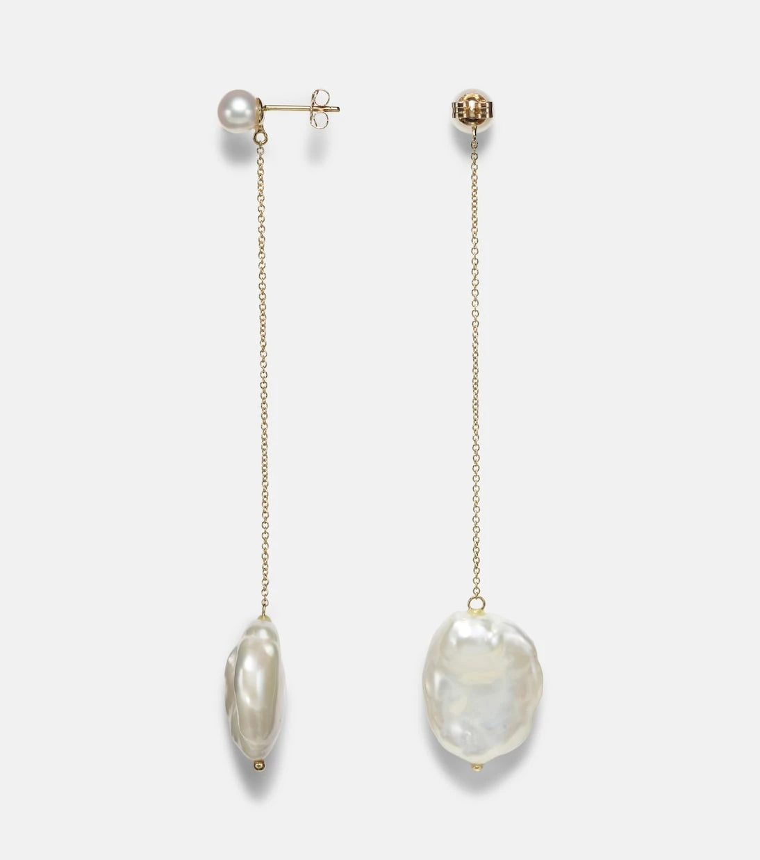 Mateo - 14kt gold drop earrings with pearls