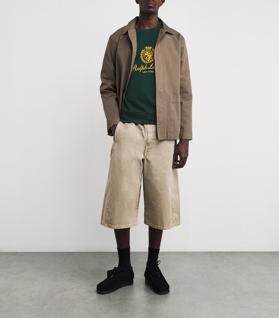 Polo Ralph Lauren Green Cotton-Blend Crescent Logo Sweatshirt