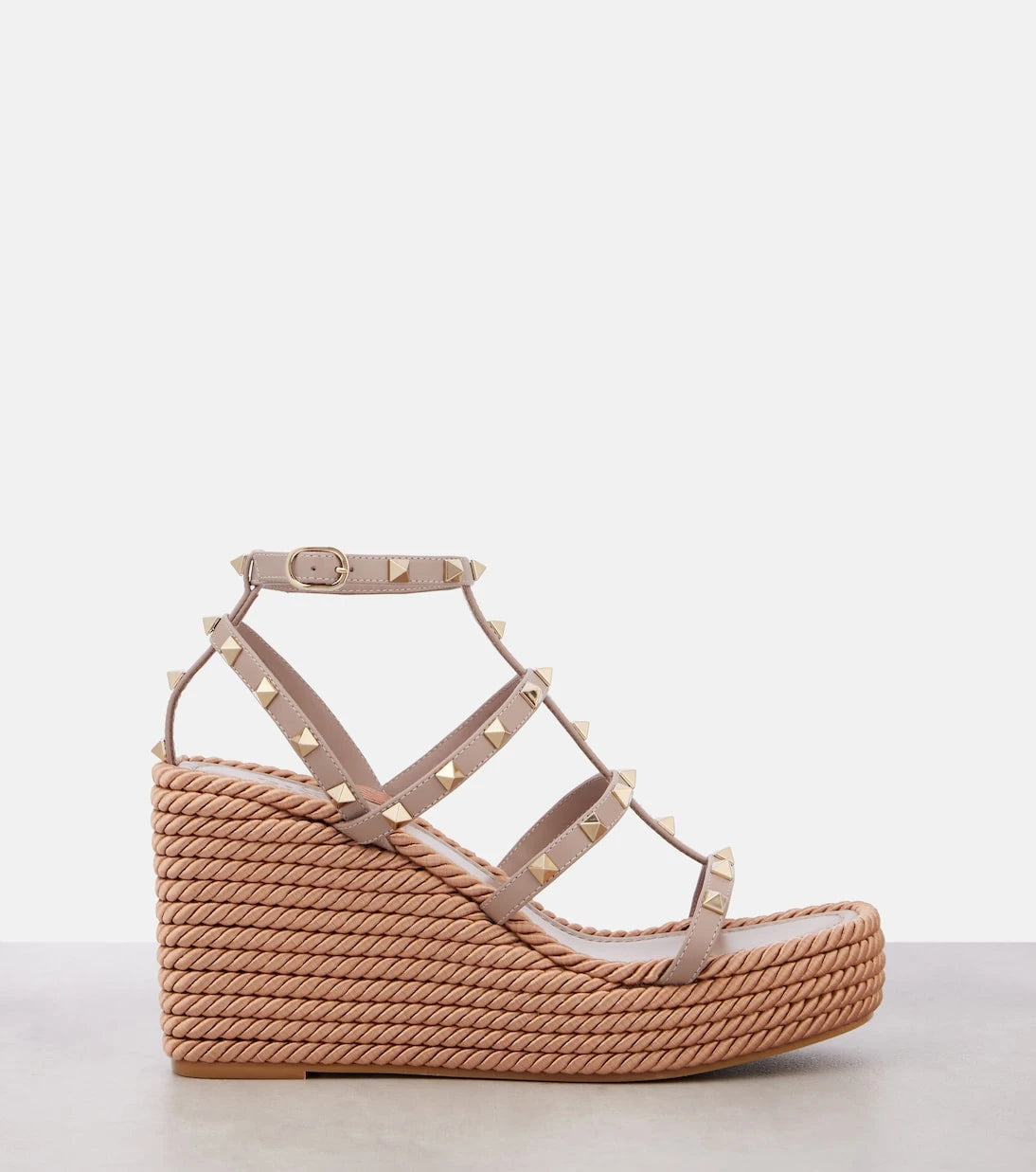 Valentino Garavani - Rockstud leather wedge esapdrilles