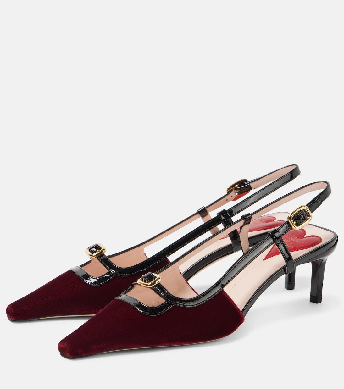 Roger Vivier - حذاء "فيف كانار 55" المخملي بكعب خلفي