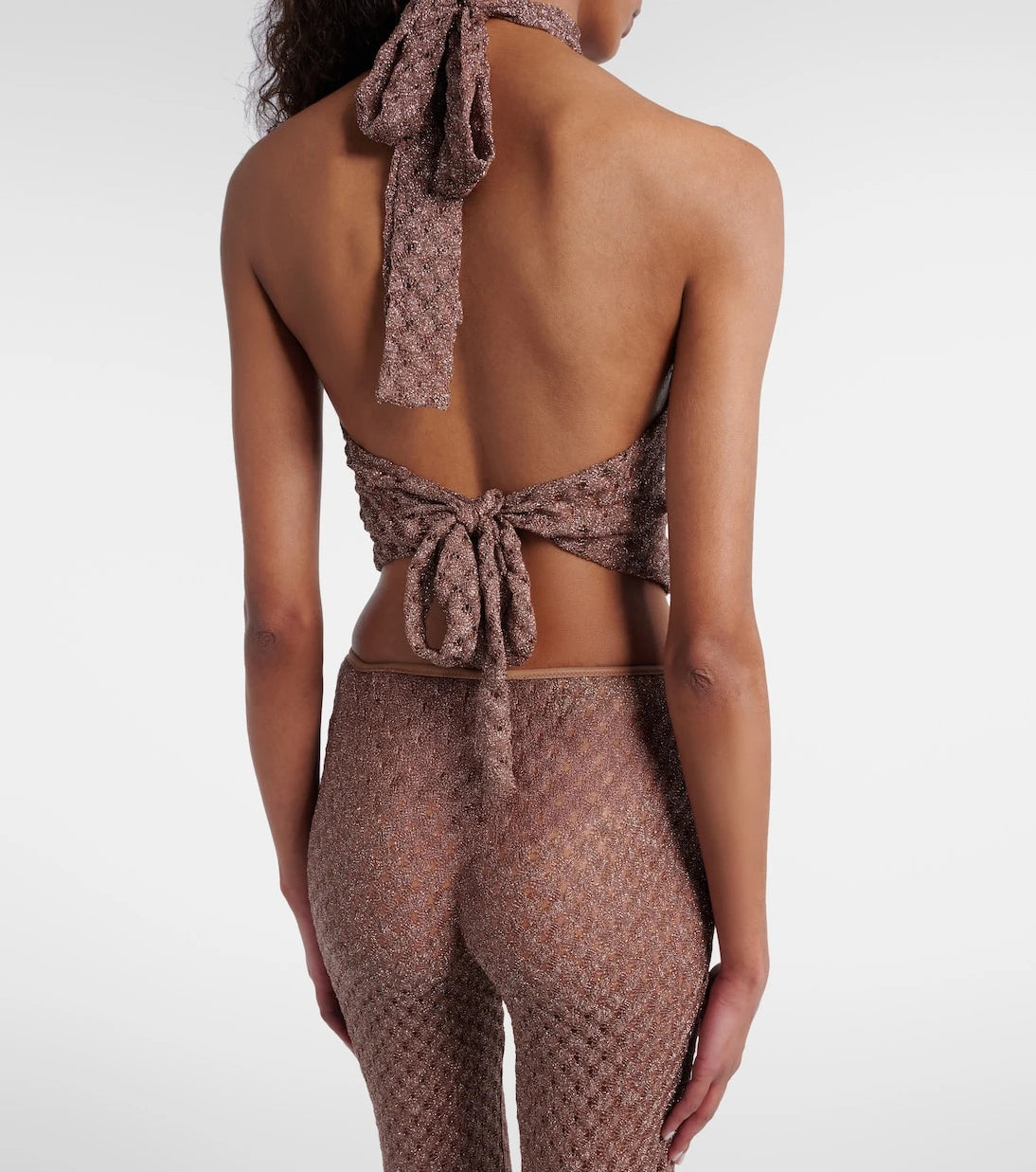 Missoni - Open-knit lamé halterneck top