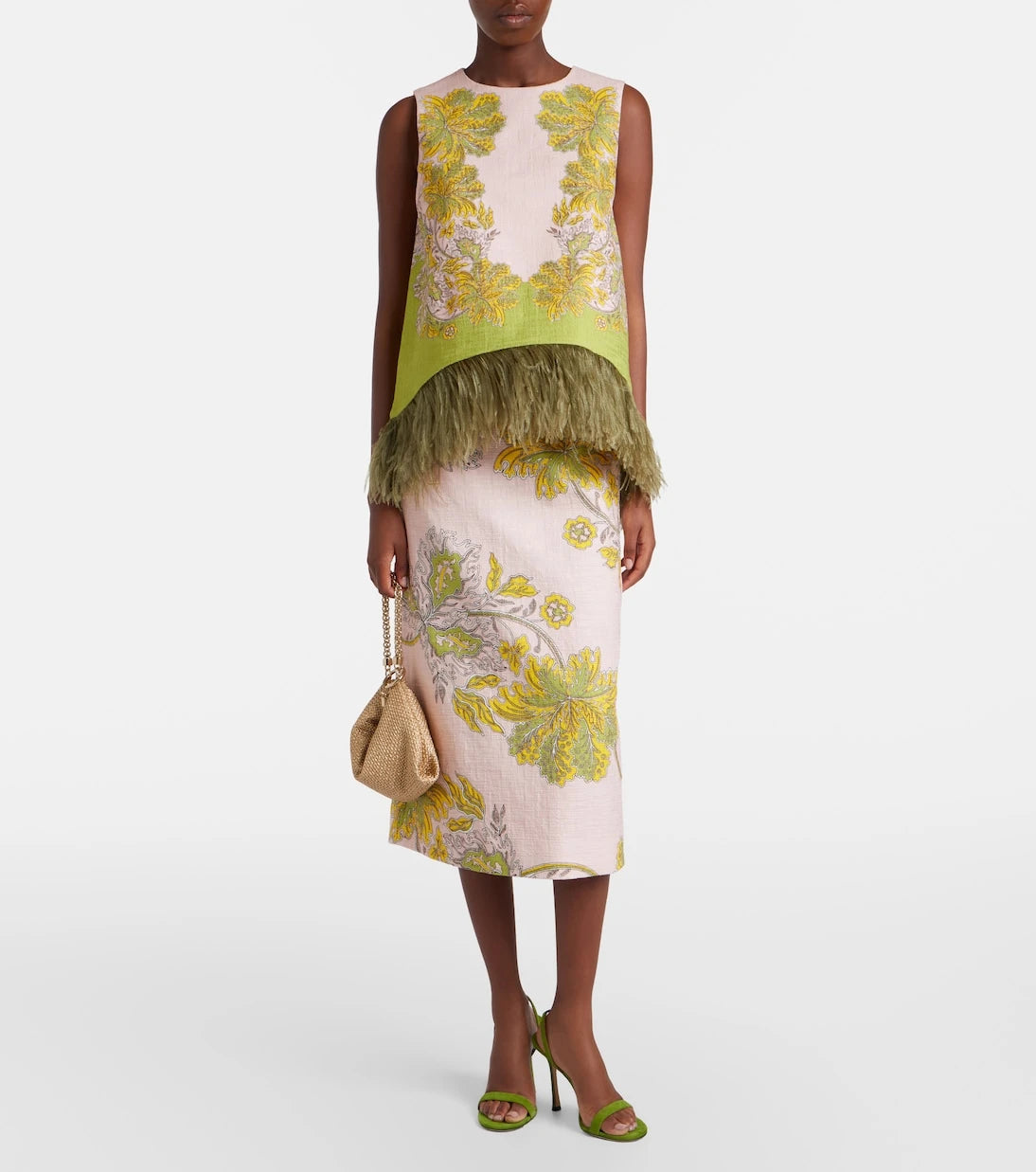 La DoubleJ - Printed cotton midi skirt