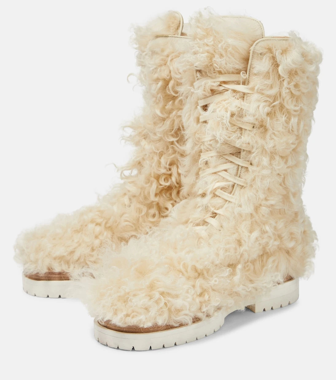 Magda Butrym - Shearling lace-up boots