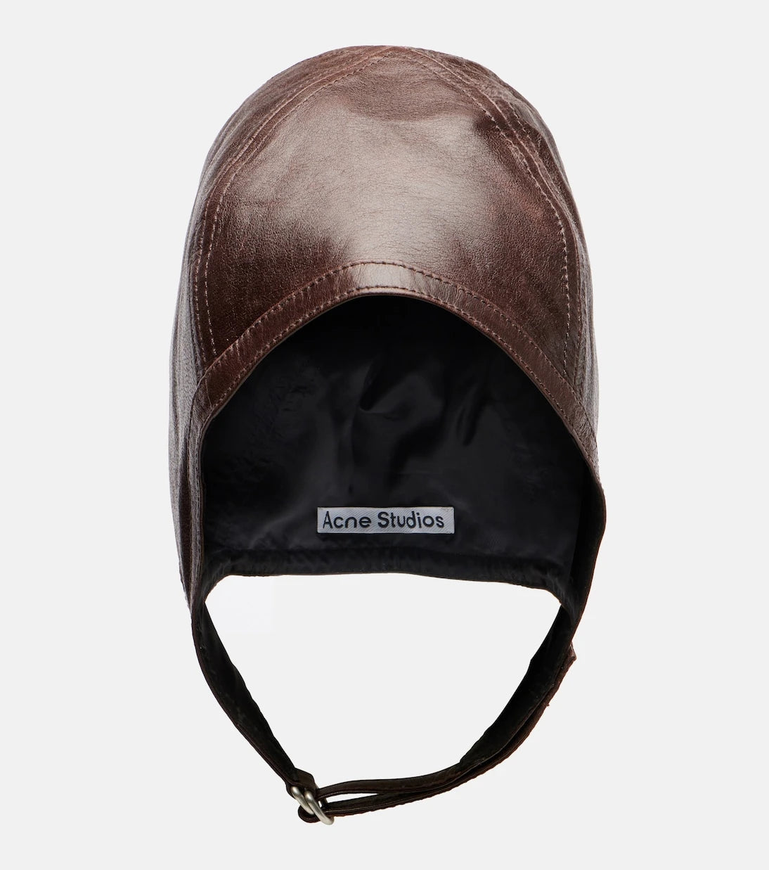 Acne Studios - قبعة بيلمر من الجلد المنقوش