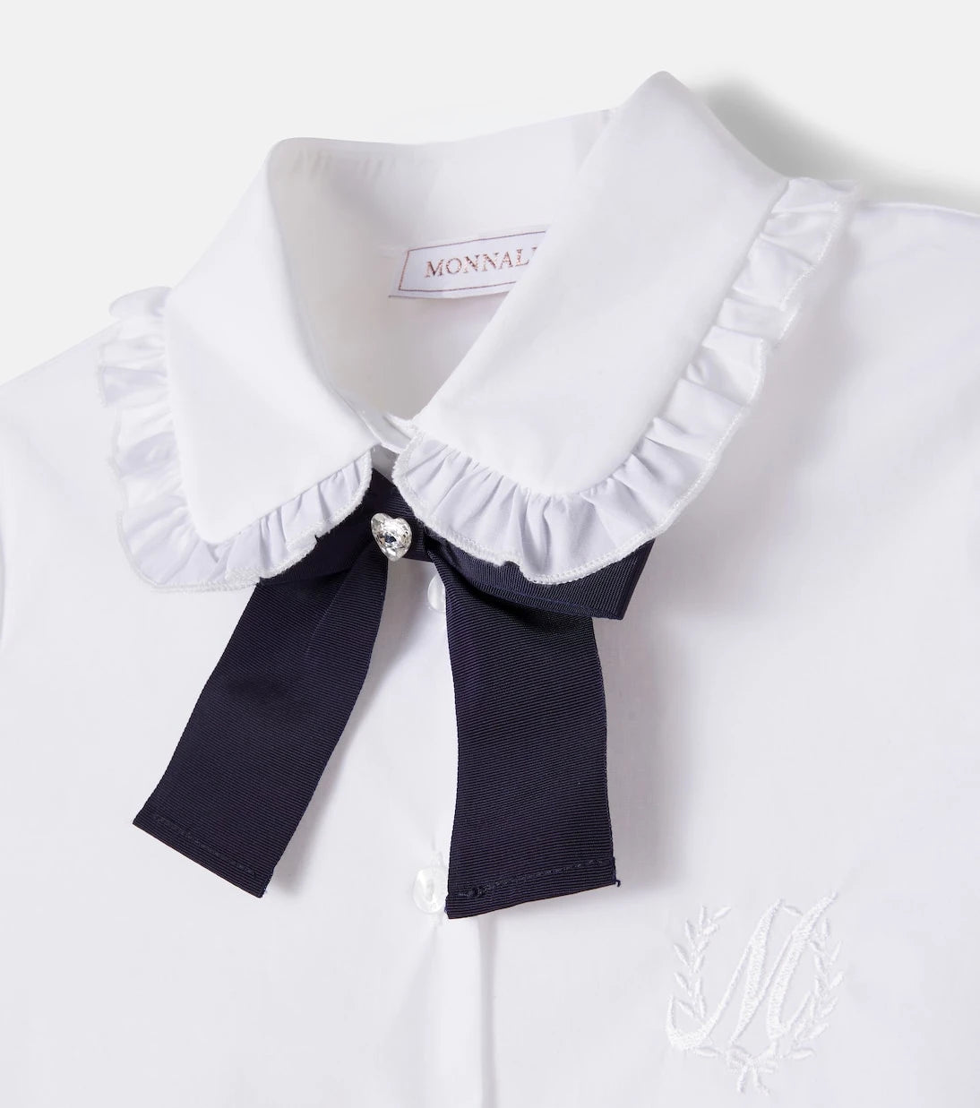Monnalisa - Bow-detail cotton shirt