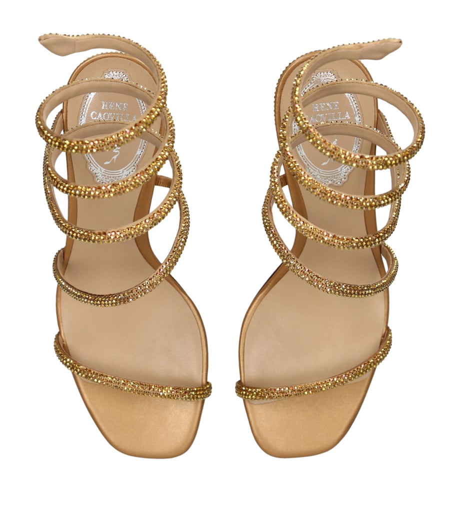 René Caovilla Gold Embellished Cleo Sandals 80